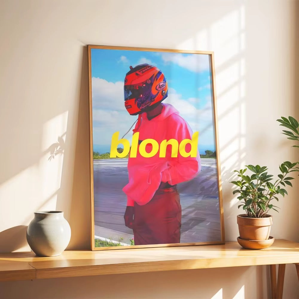 Blond Helmet Album Print
